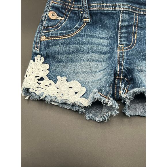 Girls Jordache w Lace Crochet Spring Summer Denim Overall Shorts Size xs 4-5 - Picture 4 of 8